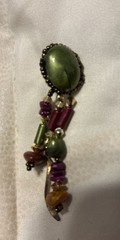 VINTAGE BOHO EARRINGS SOUTHWESTERN TRIBAL LEATHER BACKED DANGLE Drop