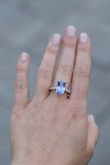 Art Deco 3.80 Ct Natural Sapphire Vintage Wedding Ring 14K Yellow Gold Finish