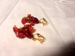 MaryBee 25mm Dangle Carnelian Gold Tone Clip On Earrings 05-01-2025