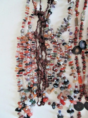 LOT 9 Wearable CHUNKY Semi-Precious Stones bead abalone seed necklace 2.61 lbs