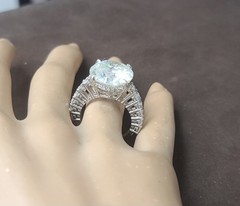 Vintage Platinum Engagement Ring 9.65CT. Natural Diamond Round Shape AGI Cert