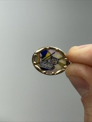 Vintage 14k Yellow Gold Hand Painted Porcelain Moses Pendant – Read