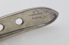 Hermes Paris Vintage French Sterling Silver Buckle Chain Link Bracelet