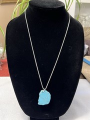 SOUTHWESTERN SILVER TONE FAUX TURQUOISE STONE LARIAT WRAP NECKLACES ADJUSTABLE
