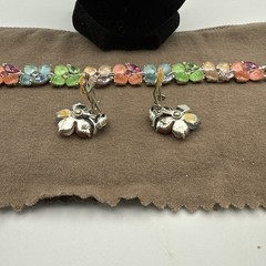 Vintage LISNER Multi Color Multicolor Thermoset Necklace Bracelet Earrings Set