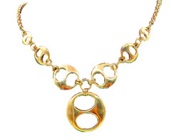 ROSS SIMON 925 Silver Shiny Gold Plated Round Link Chain Necklace NE1573