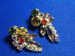 Juliana Pink Rhinestone Brooch Earring Set