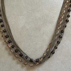 Retro Gold tone 24 Inch 5 strand Chain necklace