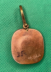 Vintage Mid-Century Modernist Studio Art Bronze Pendant – Signed W.M. Schulz