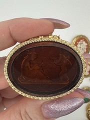 9 Piece Vintage Cameo Lot. Trinket Box, Florenza Brooch/pendant, W Germany