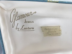 Vtg Glamour Jewels By Lustern Rhodium Plated And Rhinestone Necklace Set In Box