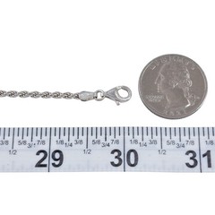 Vintage Italian Sterling Silver 925 Rope Link Chain Necklace 30″