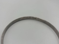 Vintage 1970s/1980s Sterling Silver Stamped Egyptian Ankh Bangle Bracelet