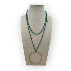 Meghan Bo Designs Turquoise Beaded 36” Lariat Necklace