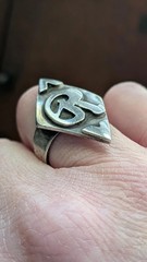 Vintage Sterling Silver Initial “R” Ring-Monogram Ring-Signet Ring