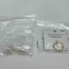Set Of SugarFix By BaubleBar Rhinestone Hoop Earrings & Chain Link Ring Size 8