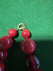 Vintage Red Gold Bead Necklace
