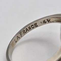 VTG La France 14K Tri-Tone Gold Lab-Created Glowing Green Spinel Ring 6.5 *READ
