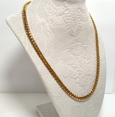 Wonderful 20″ Vint Genuine 18kgp Heavy Gold Plate Chain Link Necklace 5.7mm wide