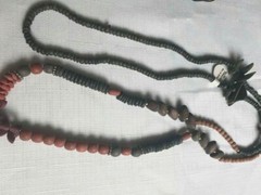 Vintage Wood Varied Colored Necklace 46 Inches. As Pictured -VM246
