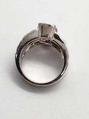 Vintage 925 Sterling Silver Woven Lattice Amethyst Ring Size 6