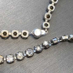 Art Deco Vintage Choker Necklace Estate Jewelry Pre-owned Cut Crystal 14.5″
