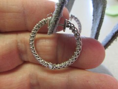 1.35 ctw VS1- VS2-G/H Diamond Hoop Earrings 14k White Gold 1 inch Make Offer