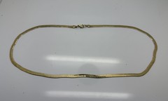 Vintage gold plated gold tone 22 inch 4.7 mm flat herringbone necklace. O7