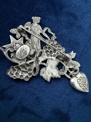 Dull Silver and Marcasite Brooch Pin