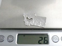 Vintage Hammered Sterling Silver I Love Montana State Pendant Charm 2.6g .75 In