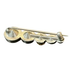 Vintage Graduated Clear Rhinestone Bar Brooch Silver Tone 1.25in