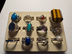 Lot of Vintage Sterling Silver Rings in Various Sizes, styles and stones