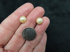 Vintage 9MM Faux Pearl Stud Pierced Earrings