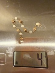 Vintage 14k Yellow Gold and Pearls Fluted Bead Bracelet See Description