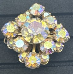 Crystal Rhinestone Brooch Earrings Set