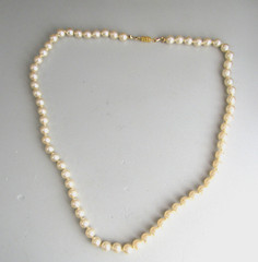 Vintage Faux Pearl Necklace 6 mm 18 inch