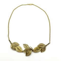 VTG Necklace Gold Tone Spun Wire Rhinestone BOHO Unique Prom Wedding Gorgeous