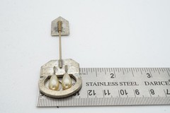 Vintage Brooch Pin Silver Tone Rhinestone Faux Pearl