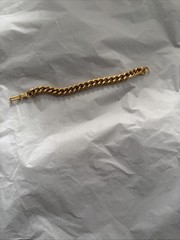 Vintage New Old Stock 7.5” 9mm Gold Plated Curb Link Bracelet