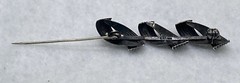 Vintage Theodor Klotz Teka Modernist 835 Silver Pin Brooch GERMANY~Twisted Rope