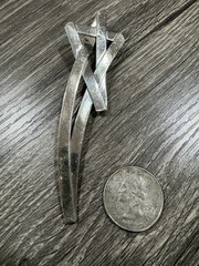 VINTAGE STERLING SILVER MODERNIST LARGE STAR BROOCH AND PEDANT
