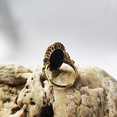 antique 925 silver vintage Victorian art deco handmade black onyx ring best gift