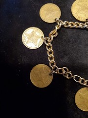 Charm Bracelet of Bahamas Coins 7″