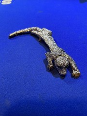 Vtg Articulated Leopard Panther Cheetah Shoulder Brooch Double Pin Green Eye M11