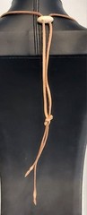 Vintage Giraffe-shaped Pendant Statement Necklace Wood Leather African Folk Art