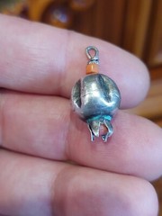 Antique Armenian silver pendant Coral