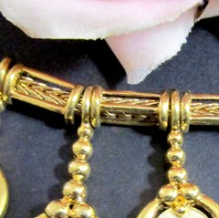VTG Runway Rare Etruscan MONET Bib Necklace Dangle Sliding Charm White Enamel GP