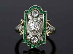 1.85Ct White Round CZ Vintage Art Deco Ring In 14K Yellow Gold Plated 925 Silver