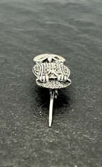 Vintage 925 Sterling Silver Garnet and Marcasite Owl Pin/Brooch