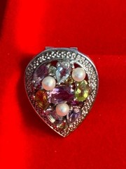 Ross-Simons Multi-Gemstone and Pearl Teardrop Ring with Matching Pendant Slide